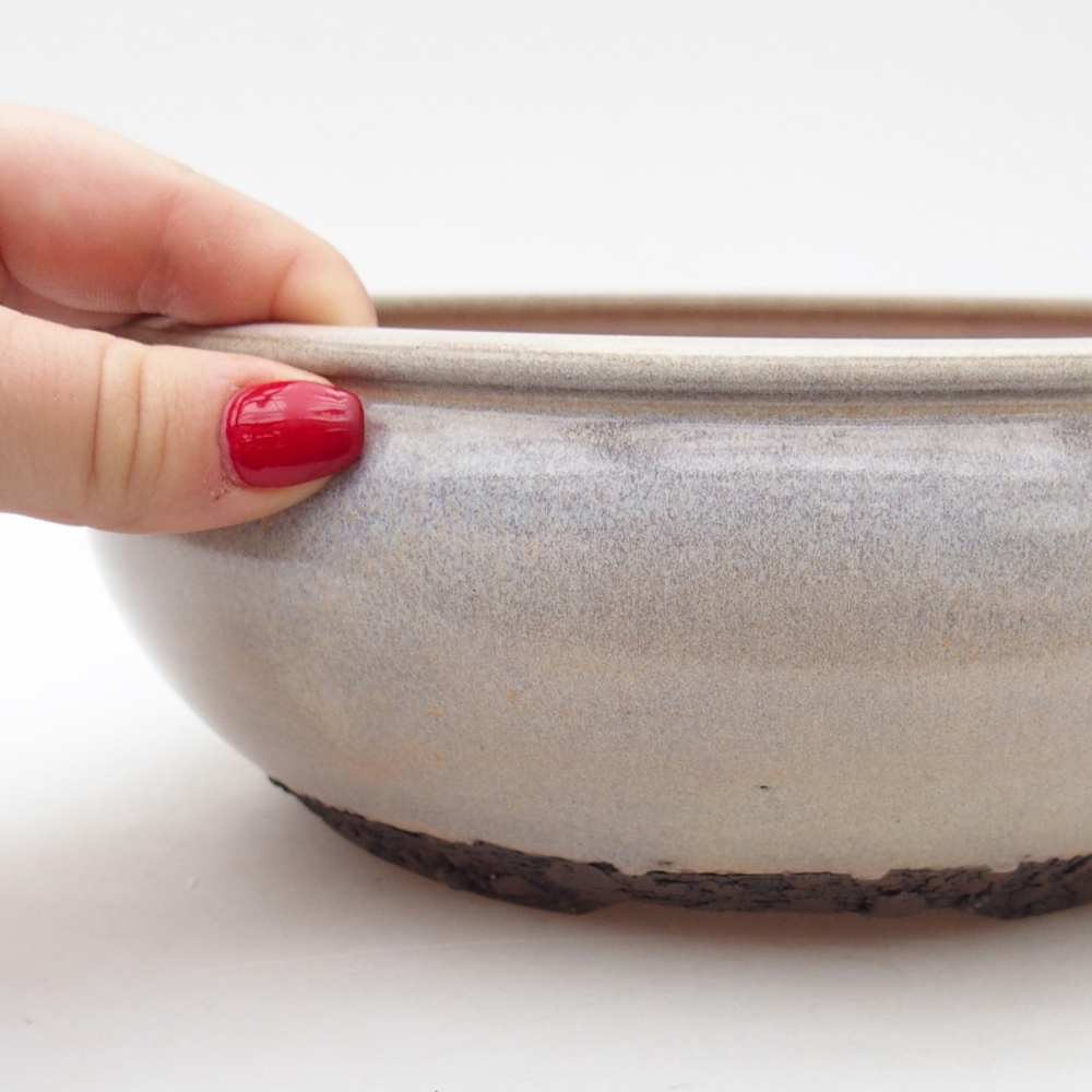 Ciotola per bonsai in ceramica 20 x 20 x 7,5 cm, colore beige