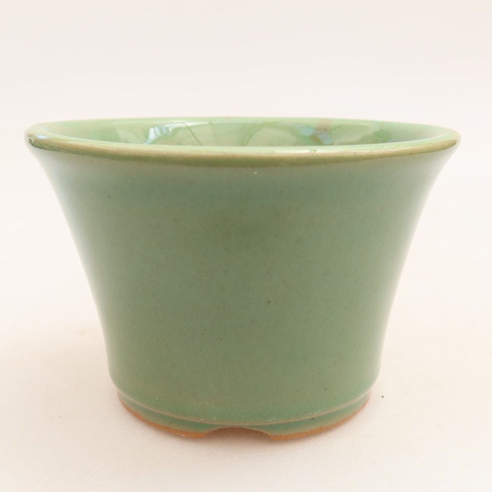 Ciotola per bonsai in ceramica 11 x 11 x 7 cm, verde