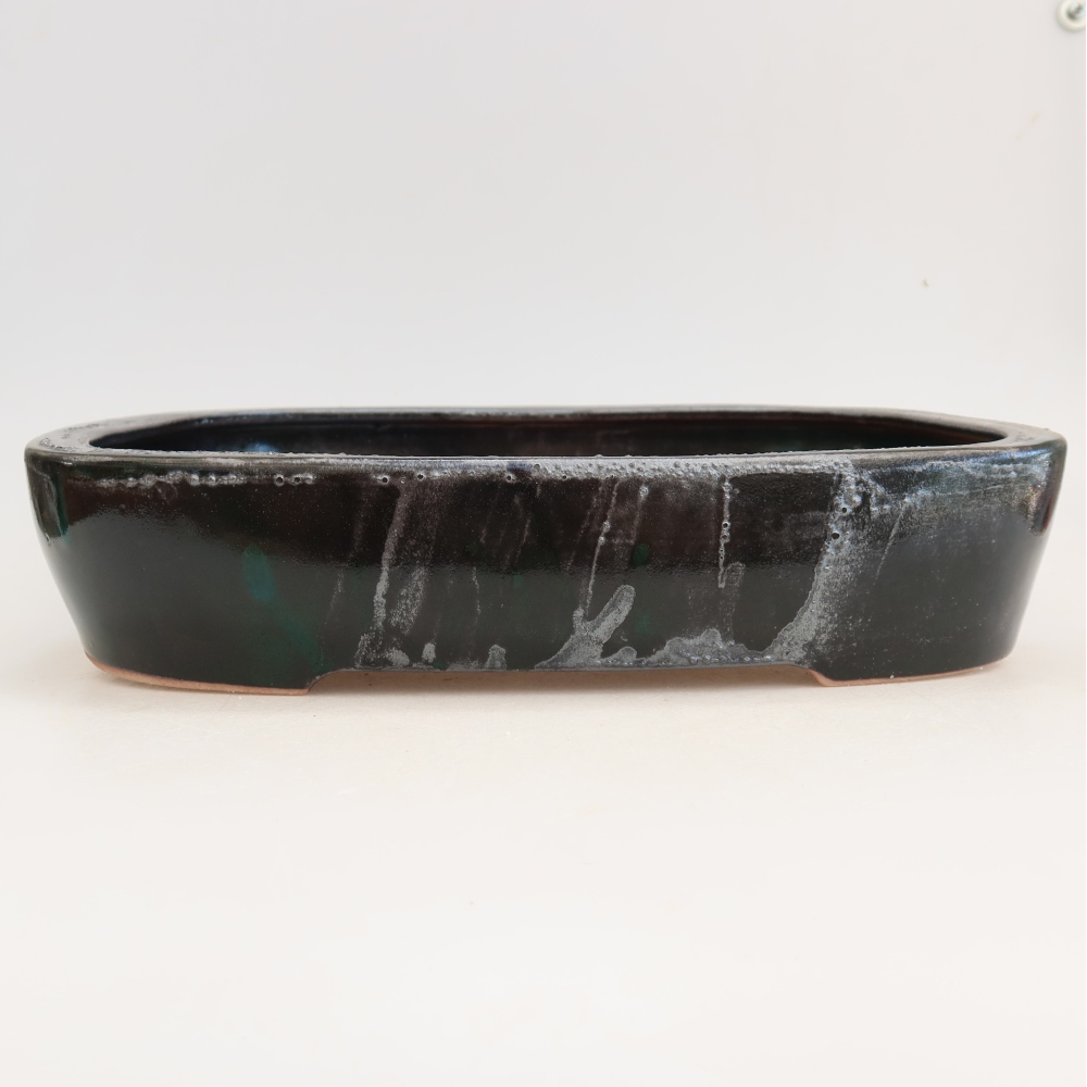 Vaso da bonsai in ceramica 32 x 24,5 x 6,5 cm, colore verde