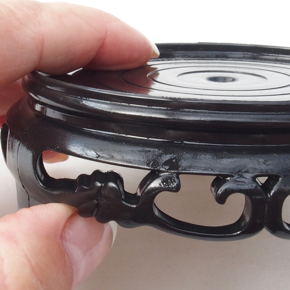 Tavolo bonsai rotondo in plastica 10 x 10 x 3,5 cm, nero