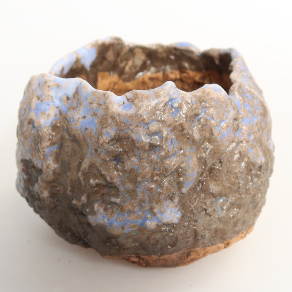 Guscio in ceramica  7,5 x 7 x 6 cm, colore blu-marrone