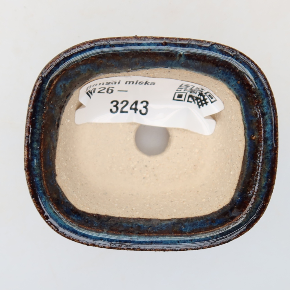Vaso in ceramica per bonsai 6 x 5 x 3,5 cm, colore blu