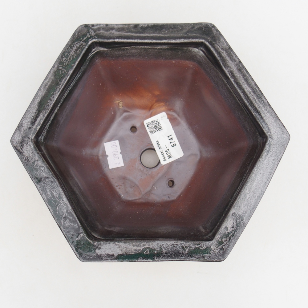 Ciotola per bonsai in ceramica 18,5 x 16,5 x 9 cm, nero