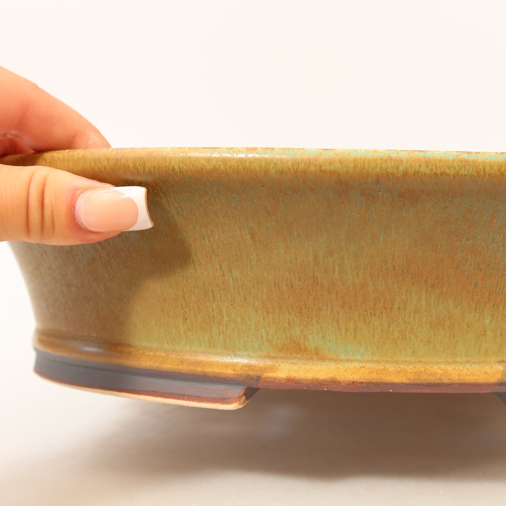 Vaso in ceramica per bonsai 31,5 x 28 x 7 cm, colore blu