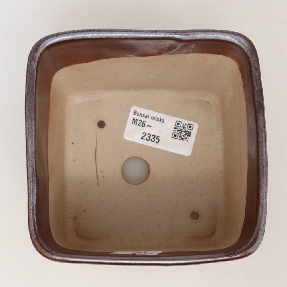 Vaso da bonsai in ceramica 10,5 x 10,5 x 8,5 cm, colore marrone