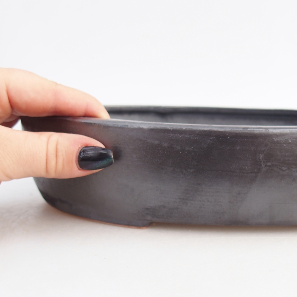 Ciotola bonsai in ceramica 27 x 21 x 5,5 cm, colore metallo