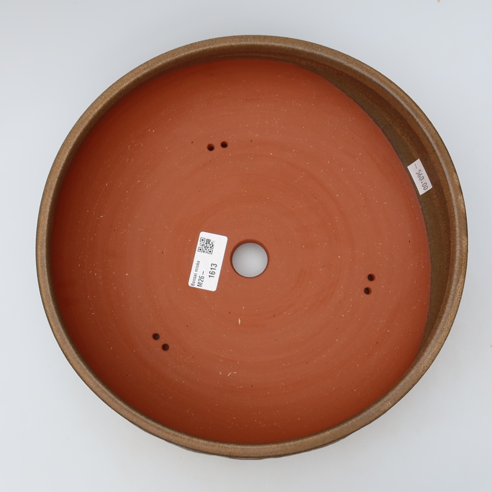 Vaso per bonsai in ceramica 27 x 27 x 7,5 cm, colore marrone