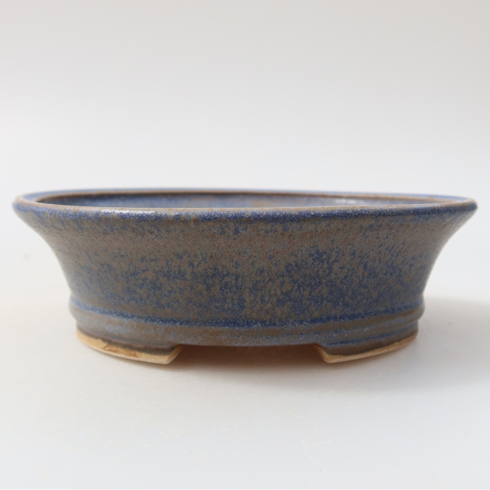 Ciotola bonsai in ceramica 12,5 x 11,5 x 4 cm, colore blu
