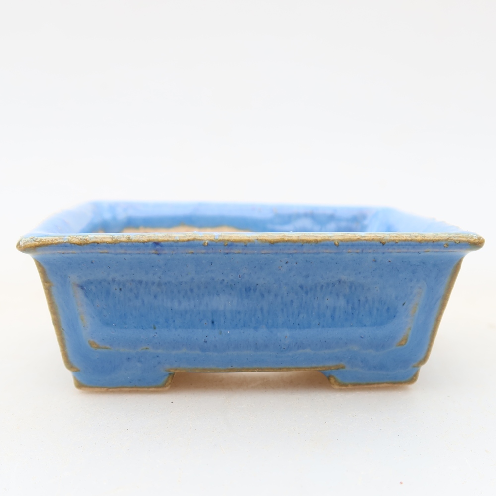 Vaso da bonsai in ceramica 6,5 x 6,5 x 2,5 cm, colore blu