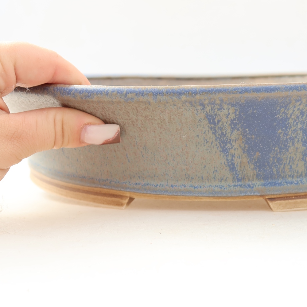 Vaso in ceramica per bonsai 31 x 28,5 x 7 cm, colore blu