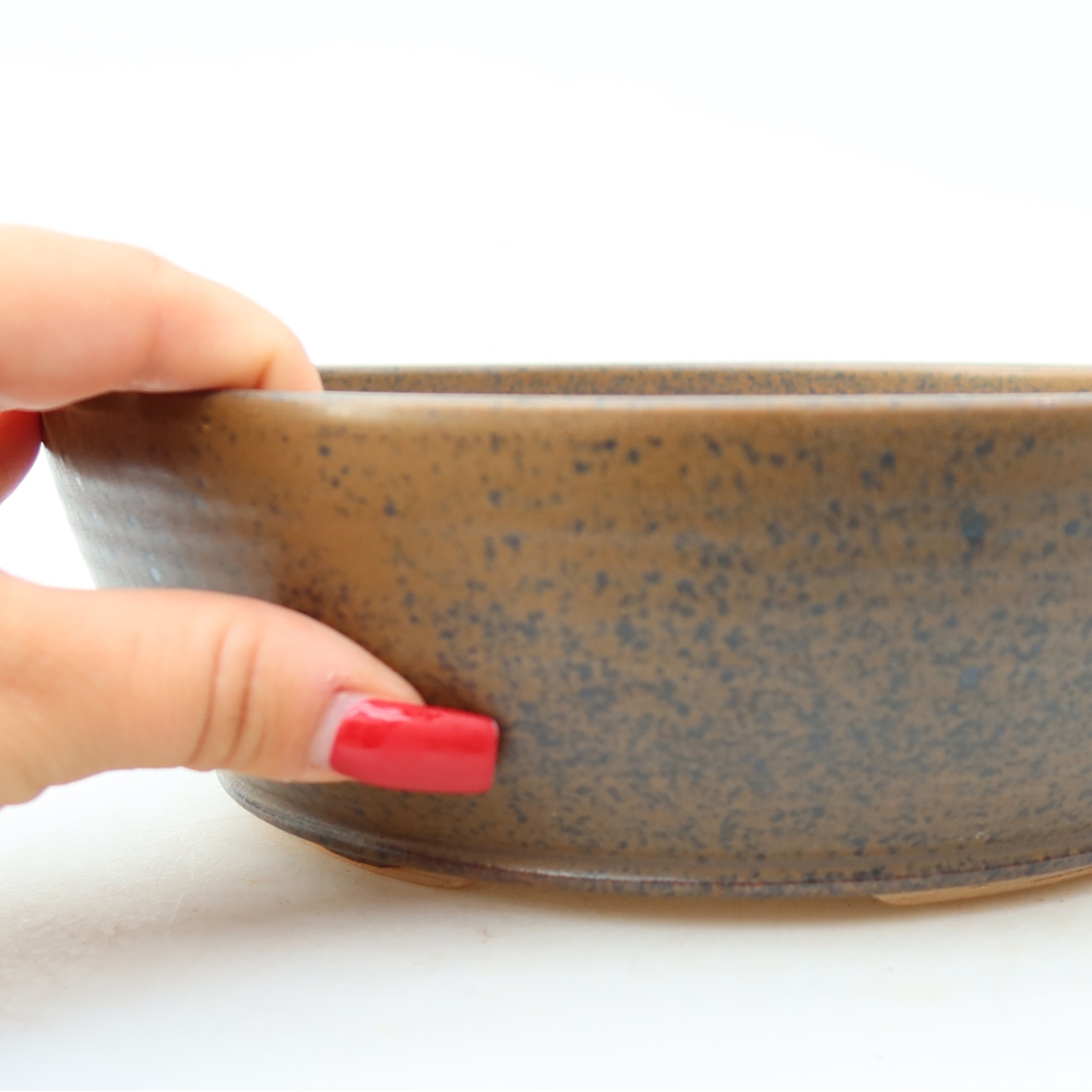Ciotola per bonsai in ceramica 21 x 21 x 6,5 cm, marrone