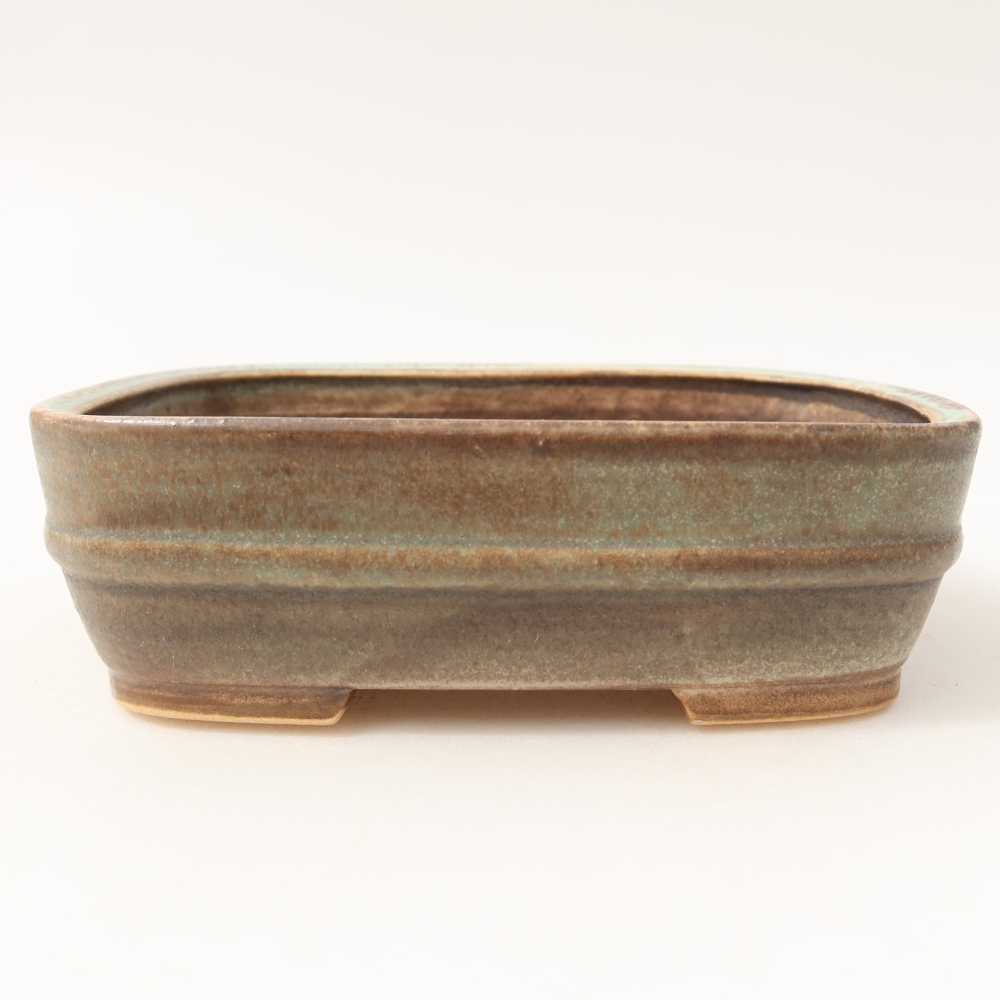 Vaso da bonsai in ceramica 14,5 x 11,5 x 4,5 cm, colore verde