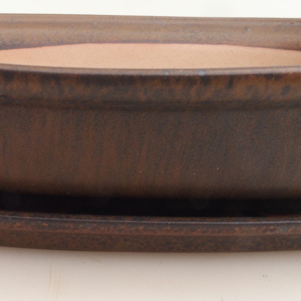 Ciotola bonsai + piattino H25 - 23 x 17 x 5,5 cm - marrone