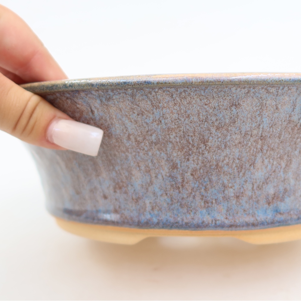 Ciotola bonsai in ceramica 24,5 x 24,5 x 7 cm, colore blu
