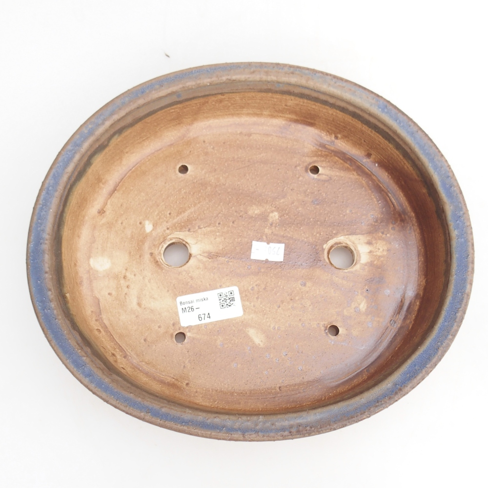 Ciotola bonsai in ceramica 26,5 x 24 x 5,5 cm, colore blu