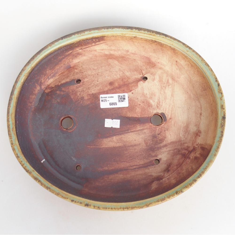 Ciotola bonsai in ceramica 28 x 24 x 6 cm, verde