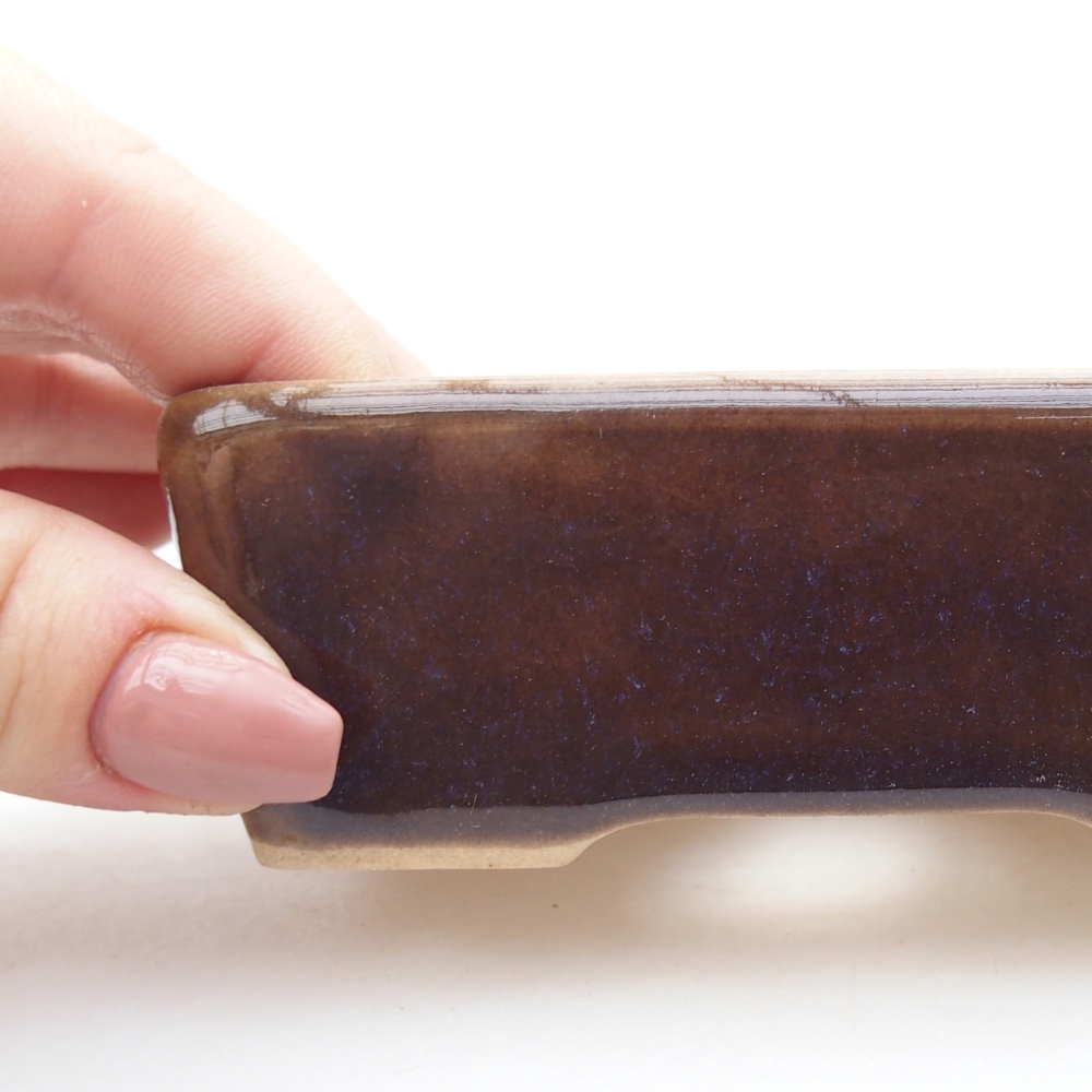 Ciotola per bonsai in ceramica 10 x 7 x 3,5 cm, marrone