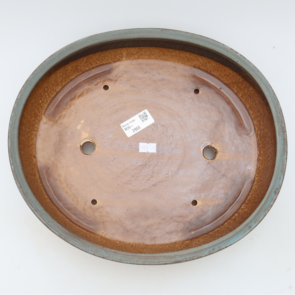 Vaso in ceramica per bonsai 32 x 28 x 6,5 cm, colore blu