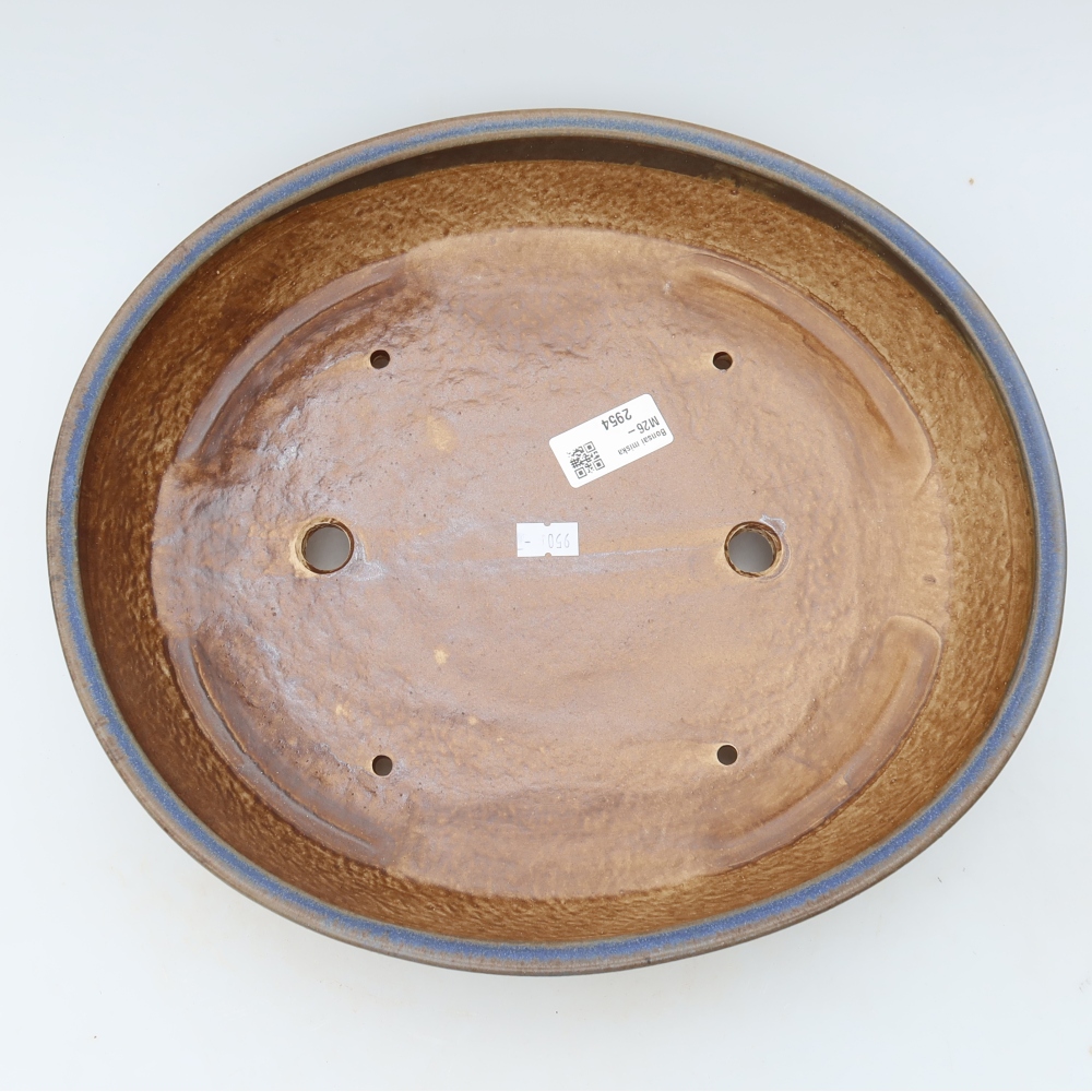 Vaso in ceramica per bonsai 32 x 28 x 6,5 cm, colore blu