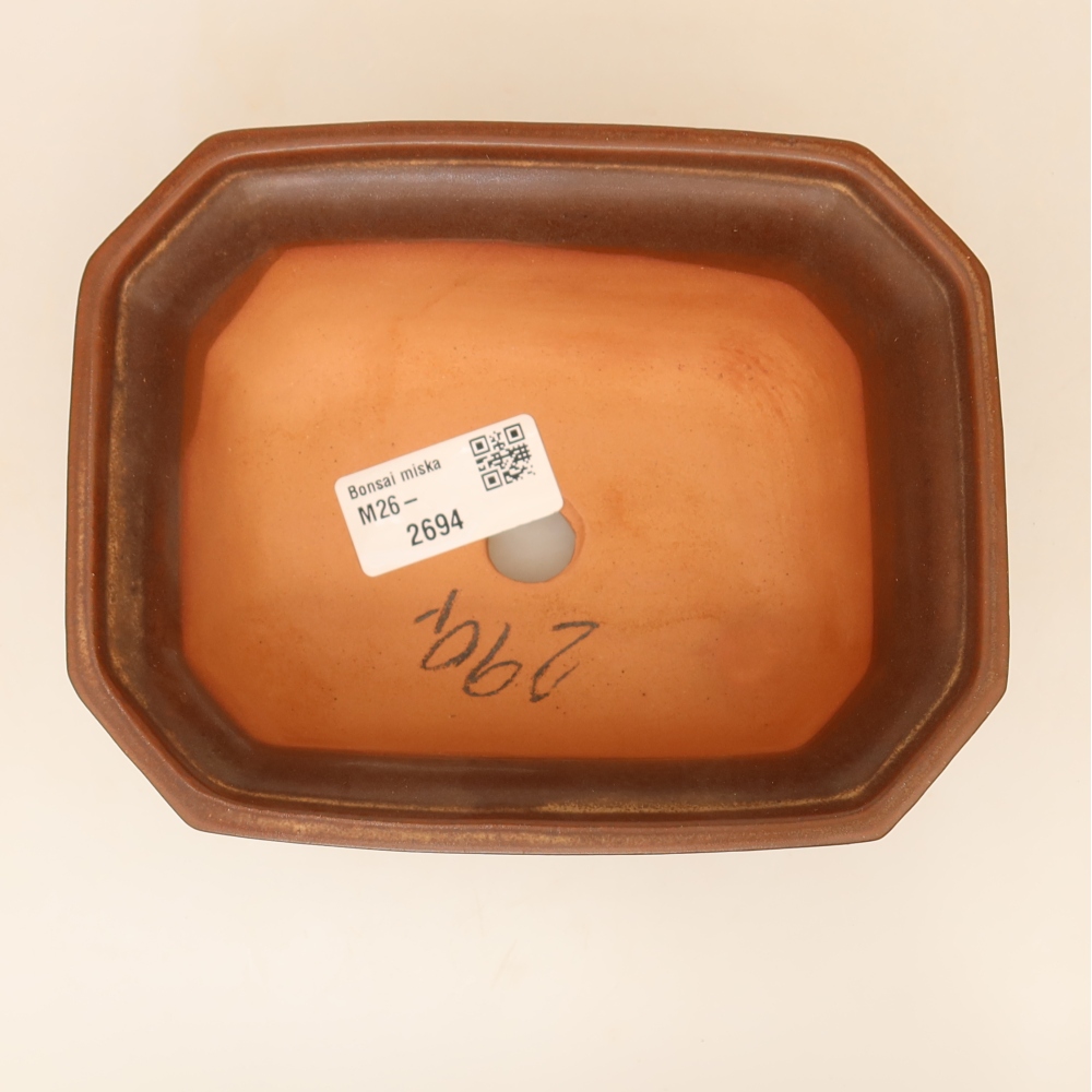 Ciotola in ceramica  15 x 12 x 7 cm, colore marrone