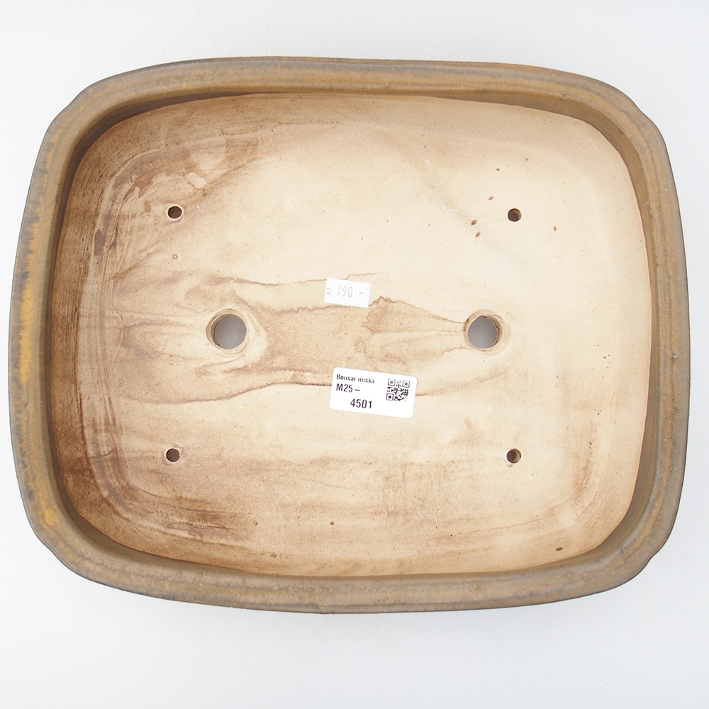 Ciotola per bonsai in ceramica 29 x 23,5 x 7 cm, marrone