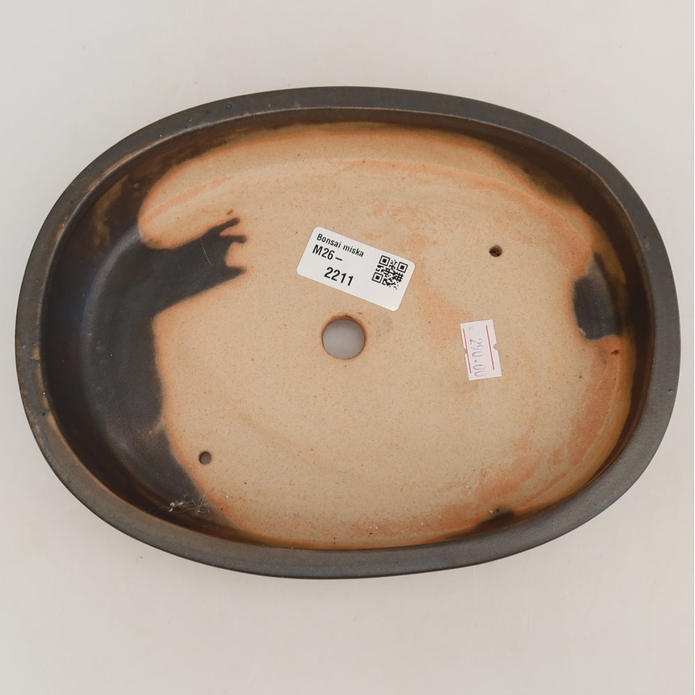 Vaso da bonsai in ceramica 22 x 17 x 4 cm, colore grigio