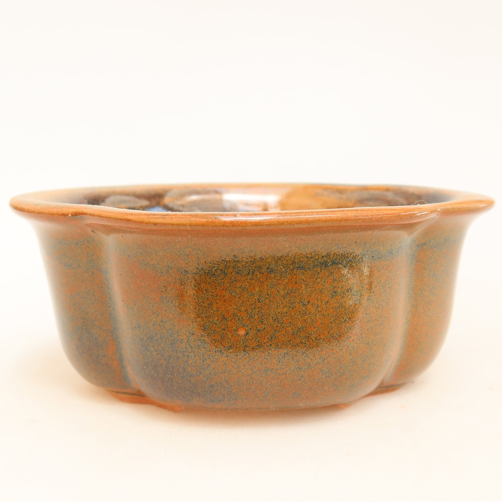 Vaso da bonsai in ceramica 13,5 x 11 x 6 cm, colore marrone