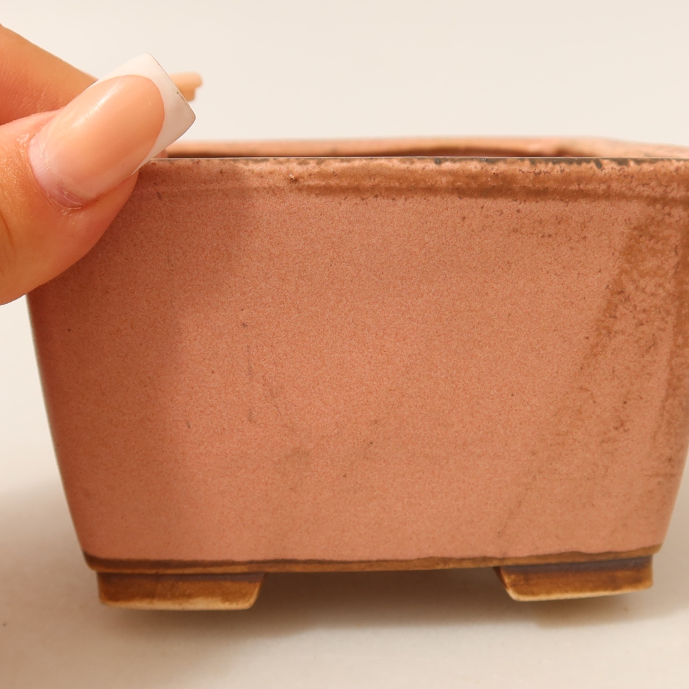 Ciotola bonsai in ceramica 10,5 x 10,5 x 7 cm, rosa