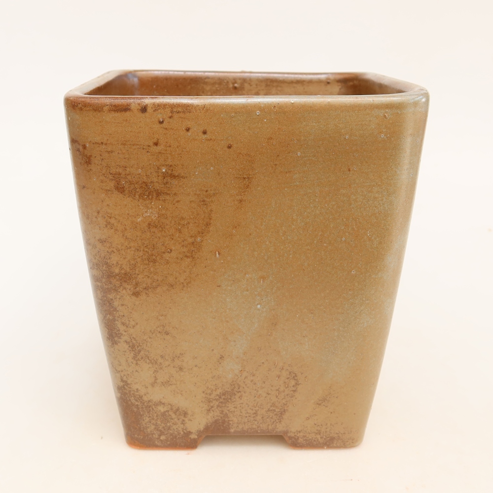 Ciotola per bonsai in ceramica 14 x 14 x 15 cm, marrone