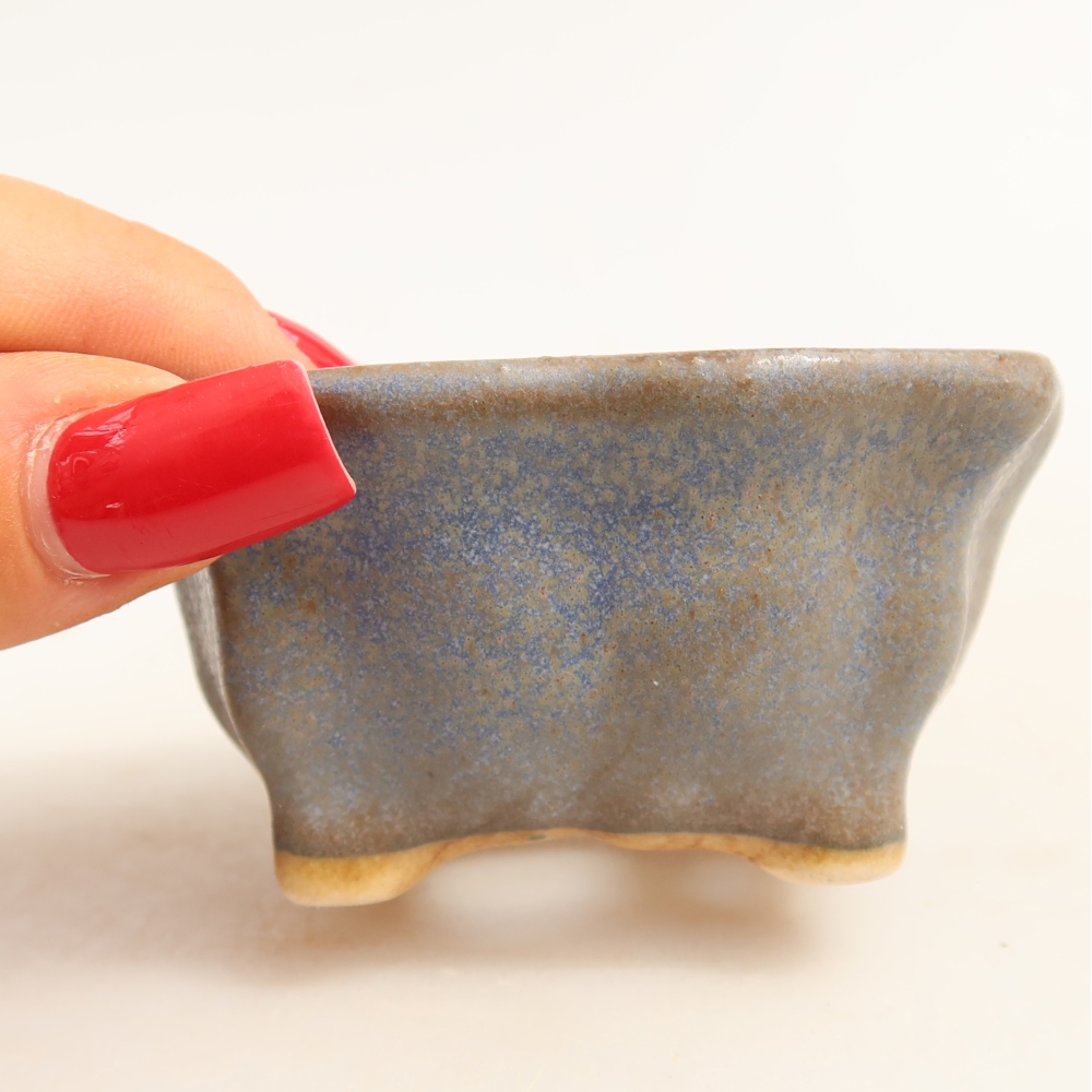 Ciotola bonsai in ceramica 7 x 7 x 3,5 cm, colore blu