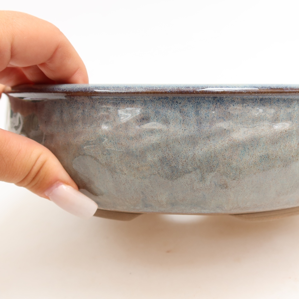 Vaso da bonsai in ceramica 22 x 22 x 6 cm, colore grigio