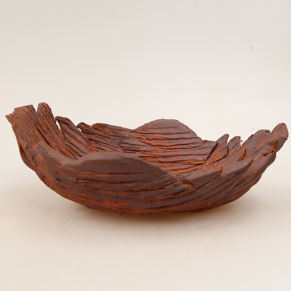 Guscio in ceramica  21,5 x 16,5 x 8 cm, colore marrone