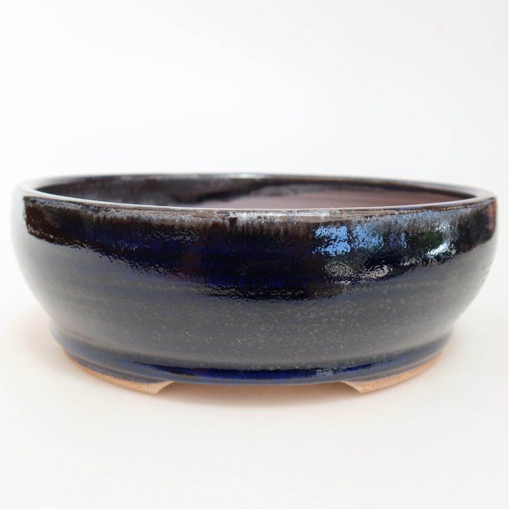 Vaso da bonsai in ceramica 16,5 x 16,5 x 5,5 cm, colore blu