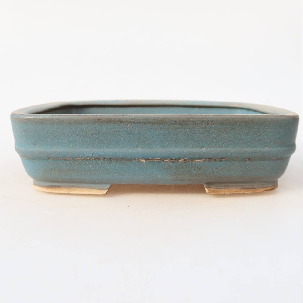 Vaso da bonsai in ceramica 17 x 13,5 x 4,5 cm, colore blu