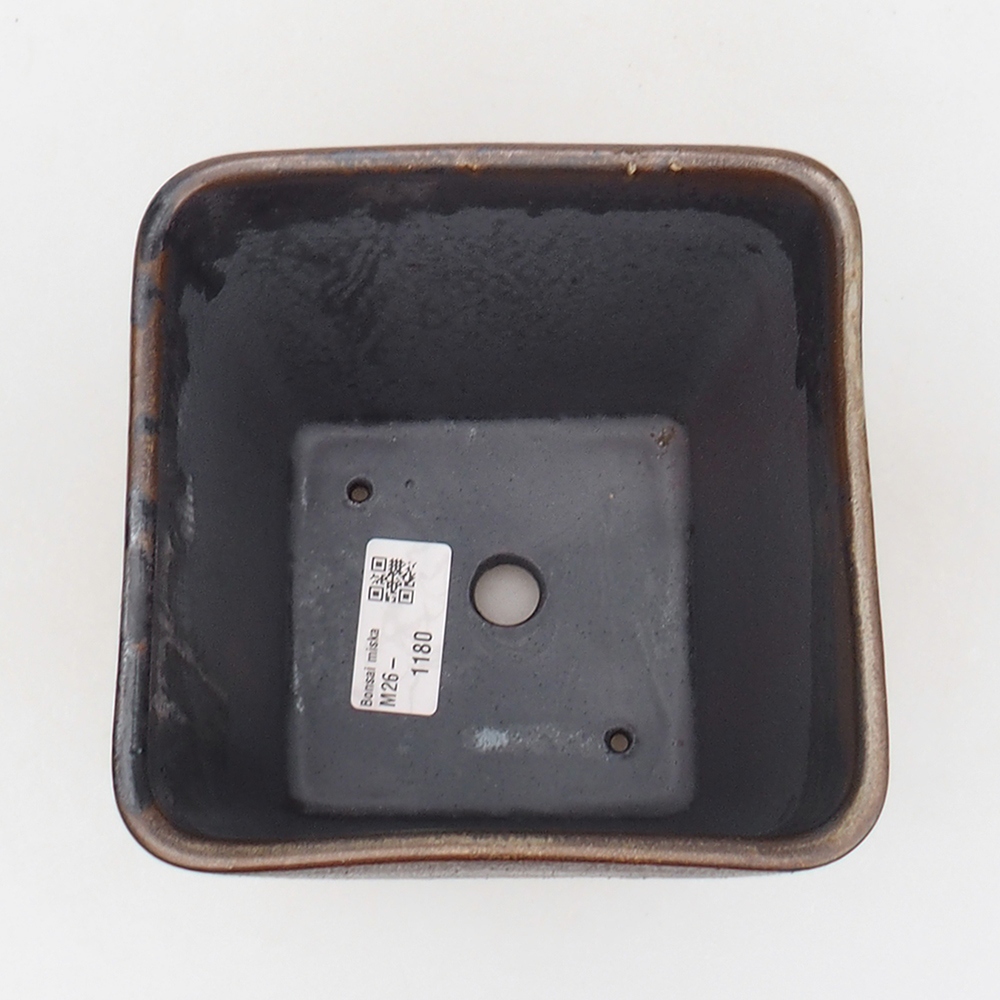Ciotola per bonsai in ceramica 14 x 14 x 15 cm, marrone