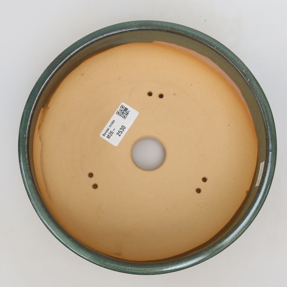 Vaso da bonsai in ceramica 21,5 x 21,5 x 7 cm, colore verde