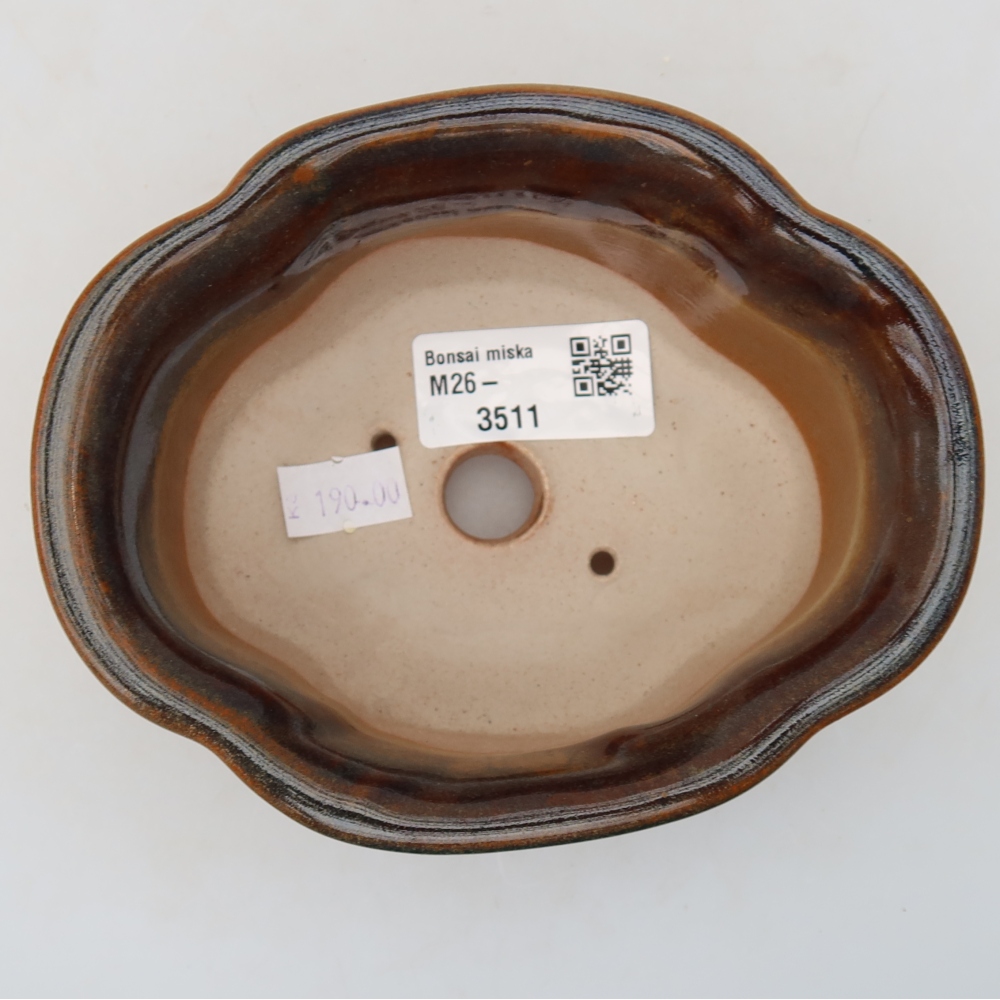 Vaso da bonsai in ceramica 13,5 x 11 x 6 cm, colore marrone