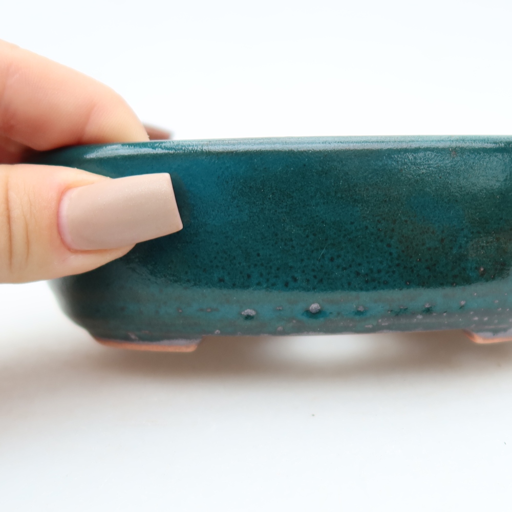 Vaso da bonsai in ceramica 13 x 8,5 x 4 cm, colore verde