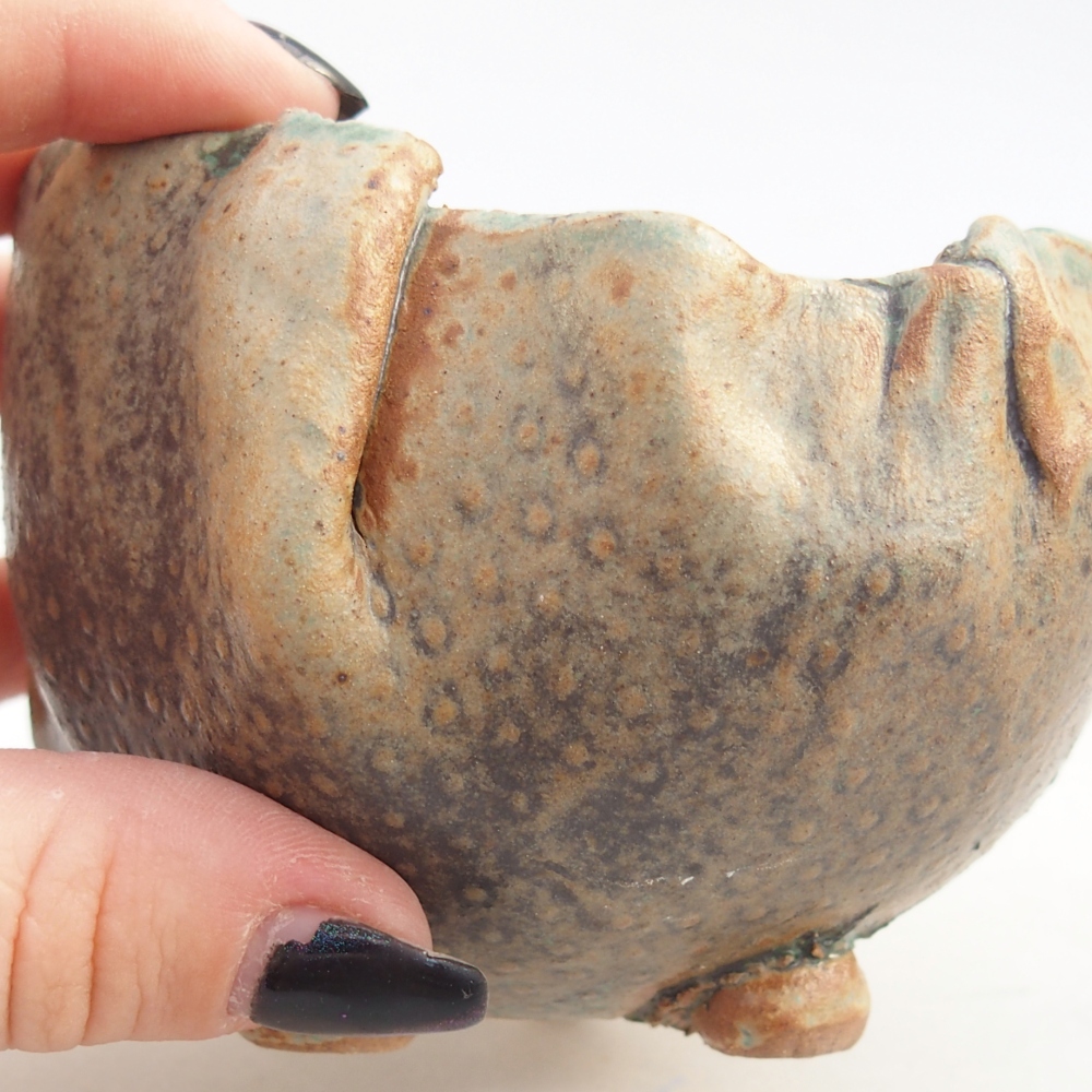 Conchiglia in ceramica 9,5 x 8,5 x 7,5 cm , colore marrone-verde