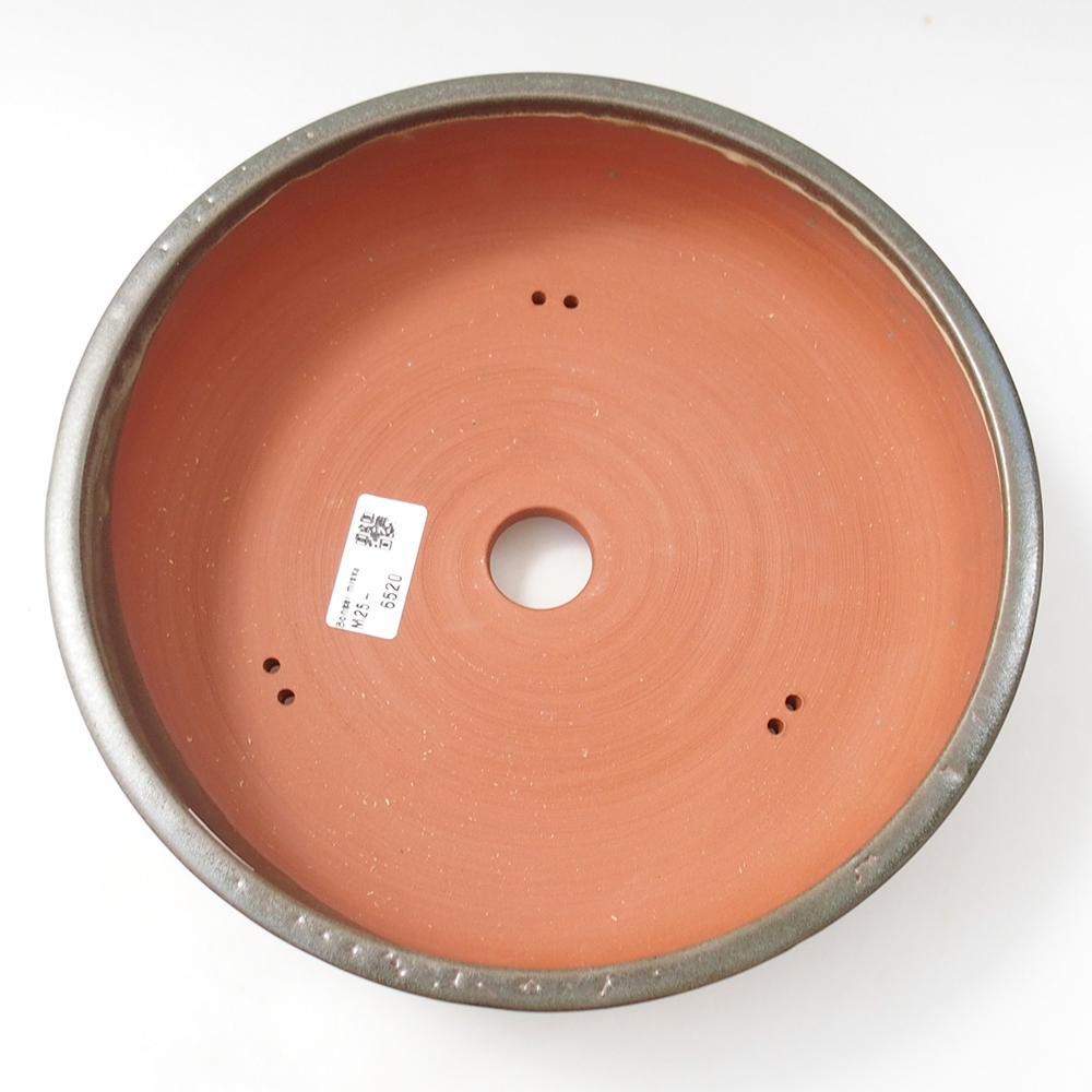 Ciotola per bonsai in ceramica 25,5 x 25,5 x 6,5 cm, verde