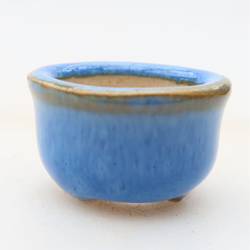 Vaso da bonsai in ceramica 2,5 x 2,5 x 2 cm, colore blu