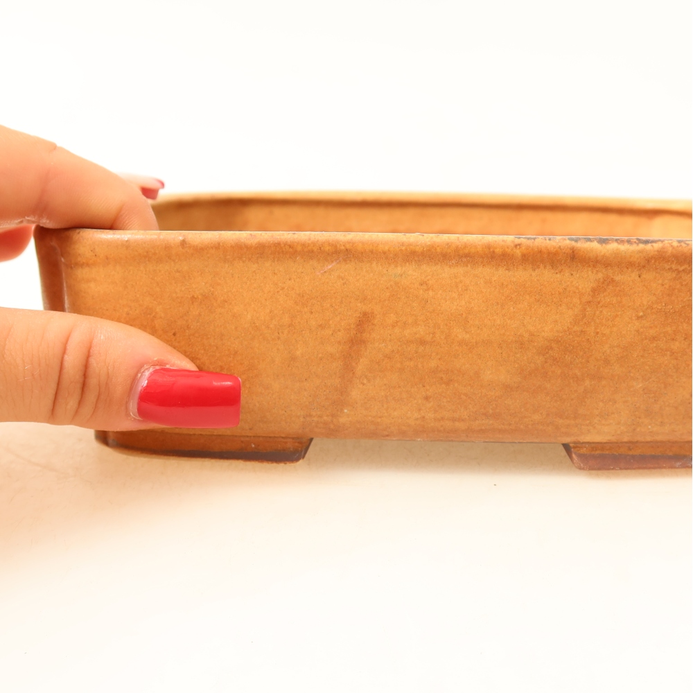 Vaso da bonsai in ceramica 18 x 14 x 4,5 cm, colore rosa