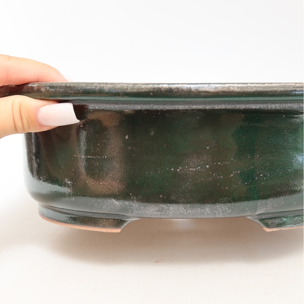 Ciotola bonsai in ceramica 26 x 22 x 8 cm, verde