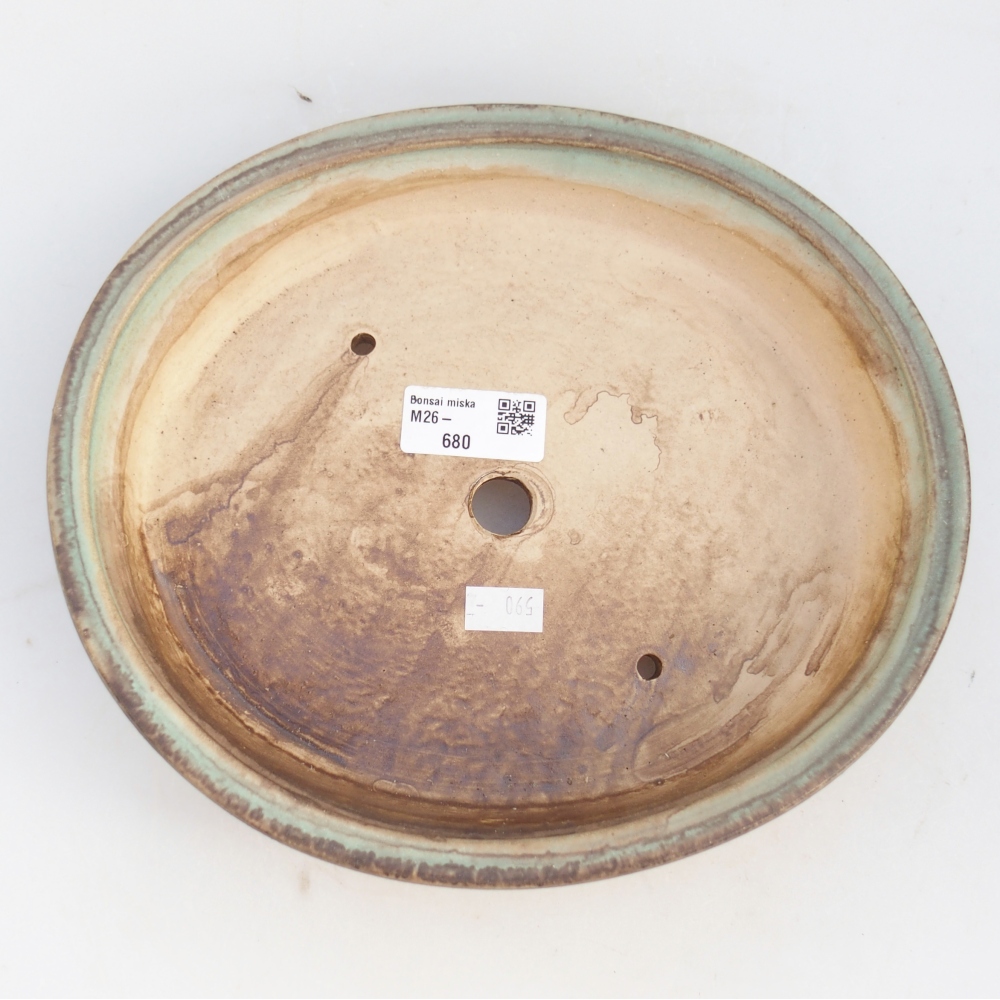 Ciotola bonsai in ceramica 24 x 21 x 5 cm, verde