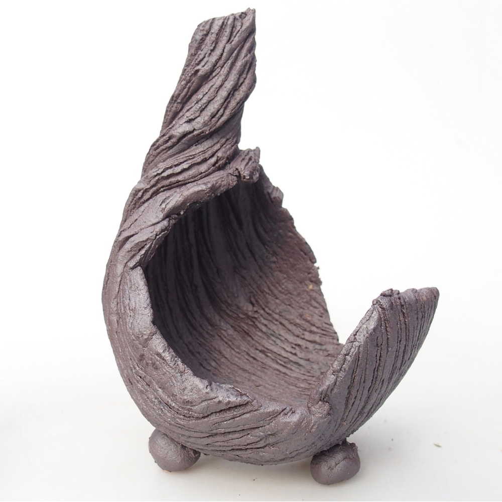 Conchiglia in ceramica 8 x 9 x 12,5 cm, colore metallizzato