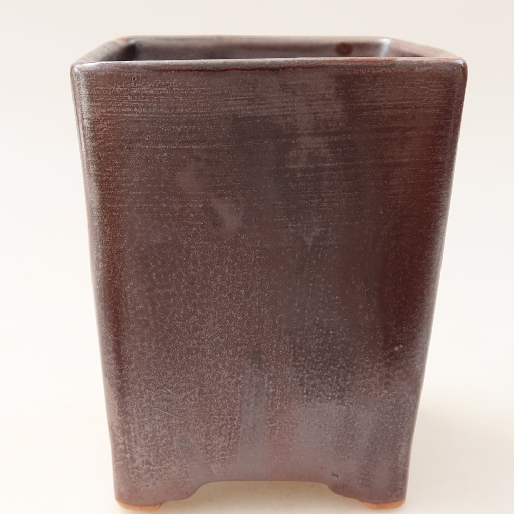 Vaso da bonsai in ceramica 9 x 9 x 11,5 cm, colore marrone