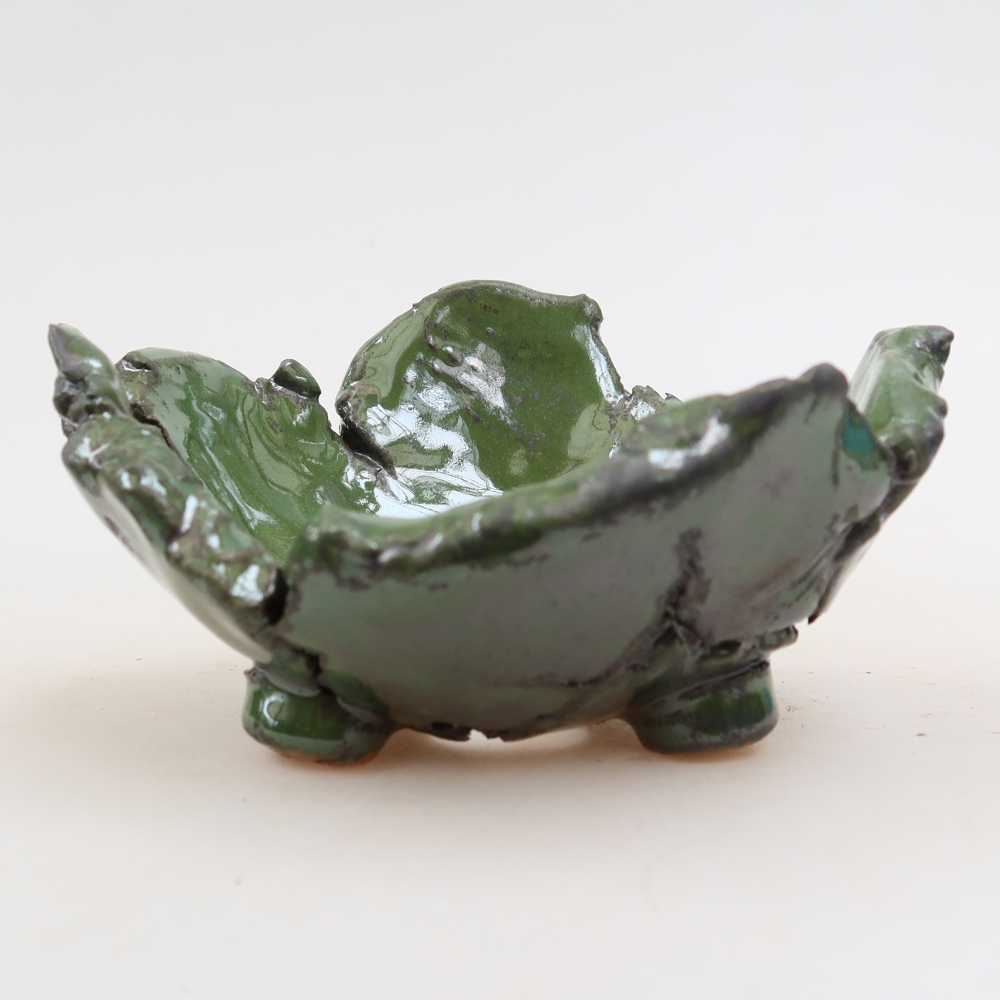 Guscio in ceramica  12 x 11 x 6,5 cm, colore verde