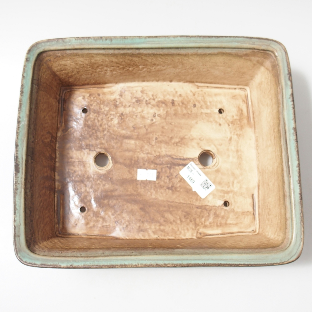 Ciotola per bonsai in ceramica 29 x 24 x 8 cm, verde