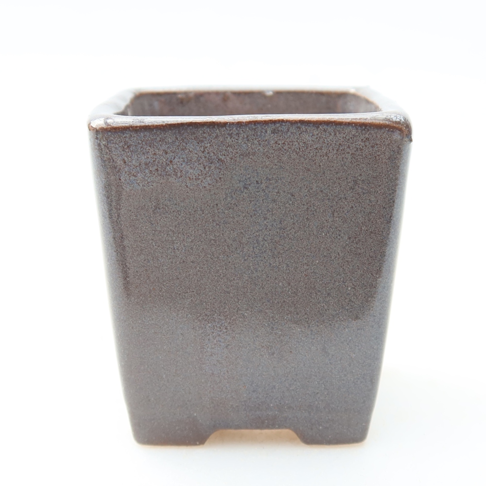 Vaso da bonsai in ceramica 4,5 x 4,5 x 5 cm, colore grigio
