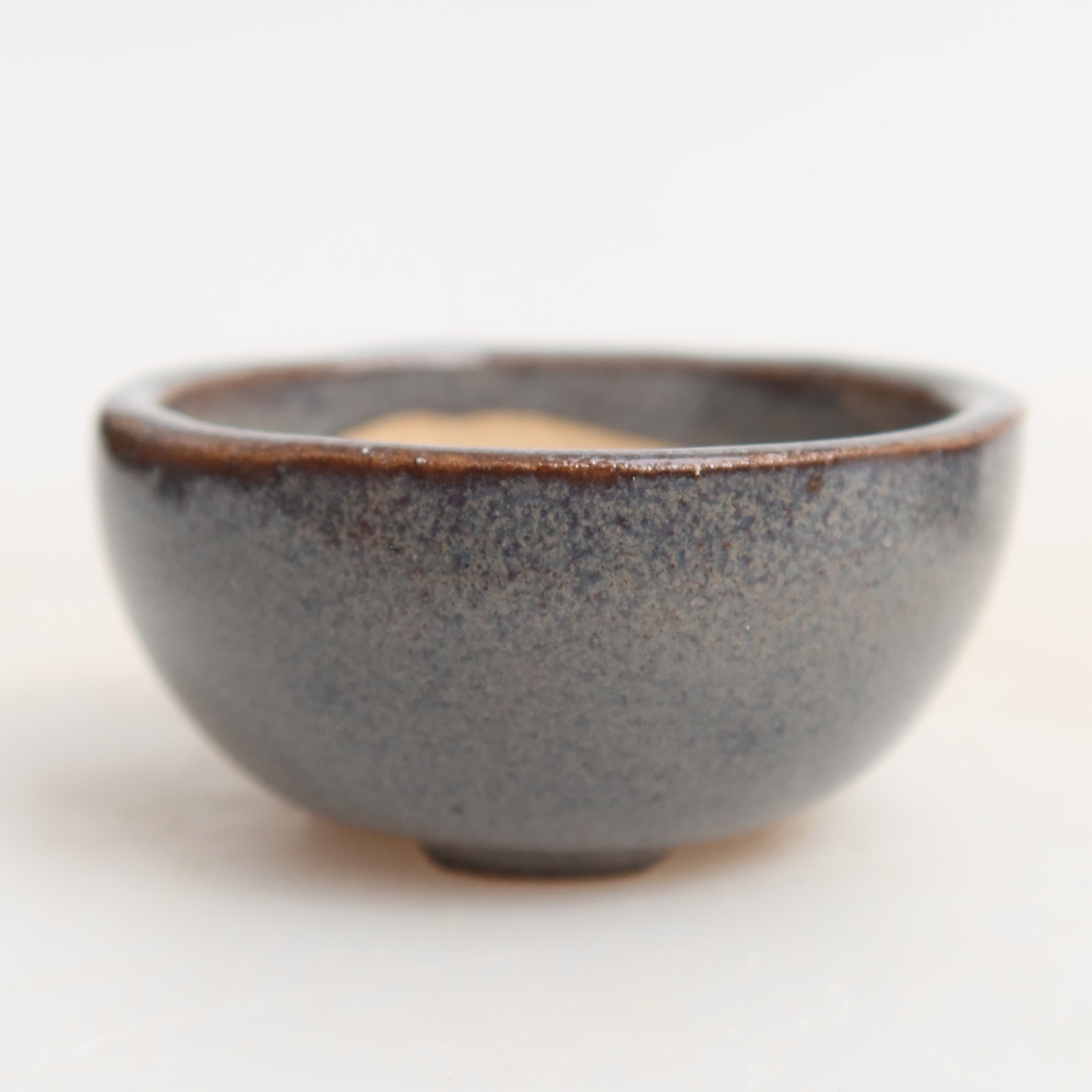 Vaso per bonsai in ceramica 4 x 4 x 2 cm, colore grigio